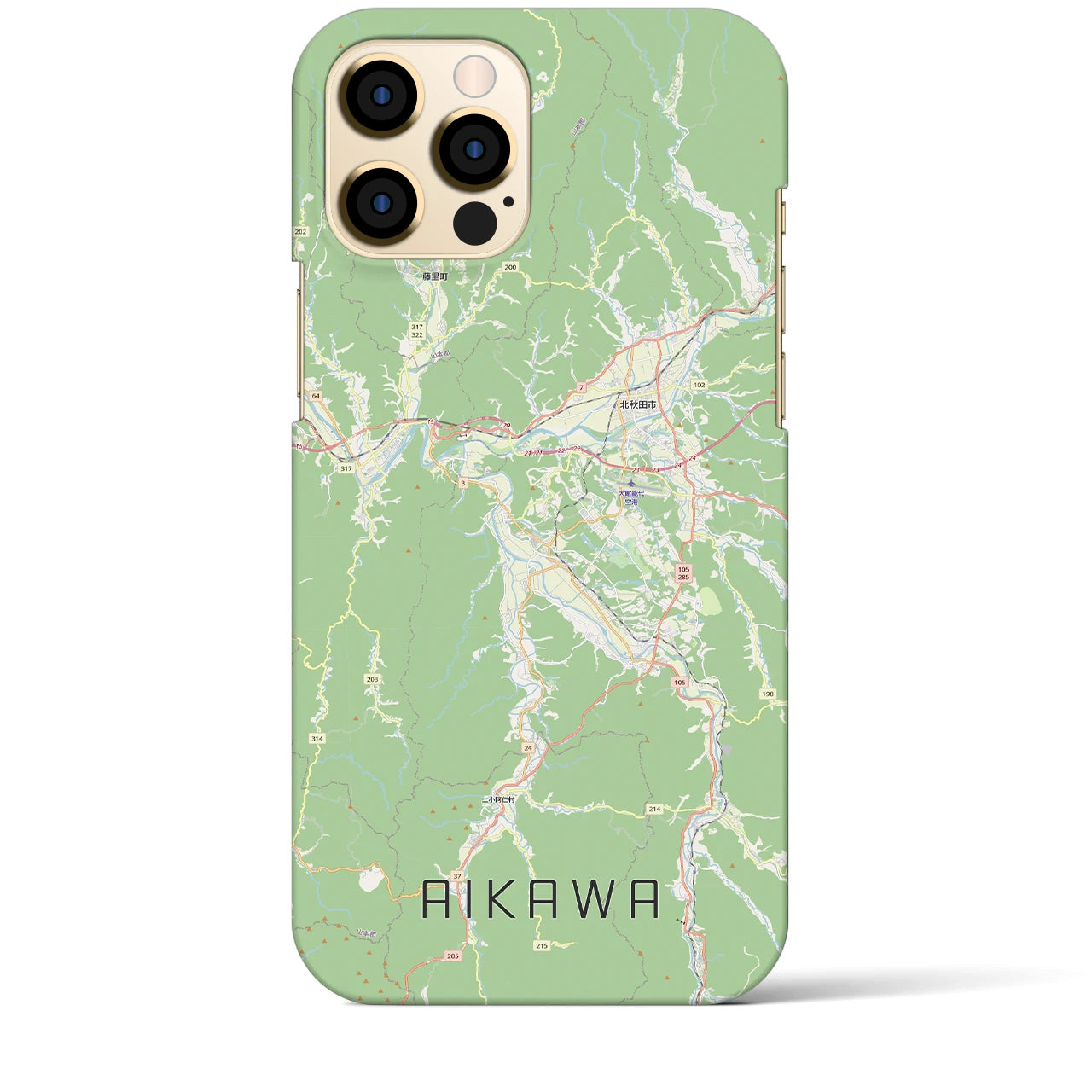 【合川（秋田県）】地図柄iPhoneケース（バックカバータイプ）