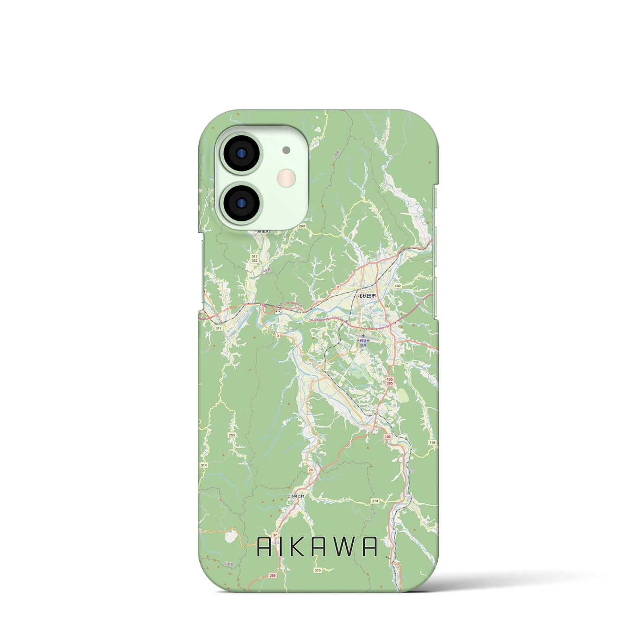 【合川（秋田県）】地図柄iPhoneケース（バックカバータイプ）