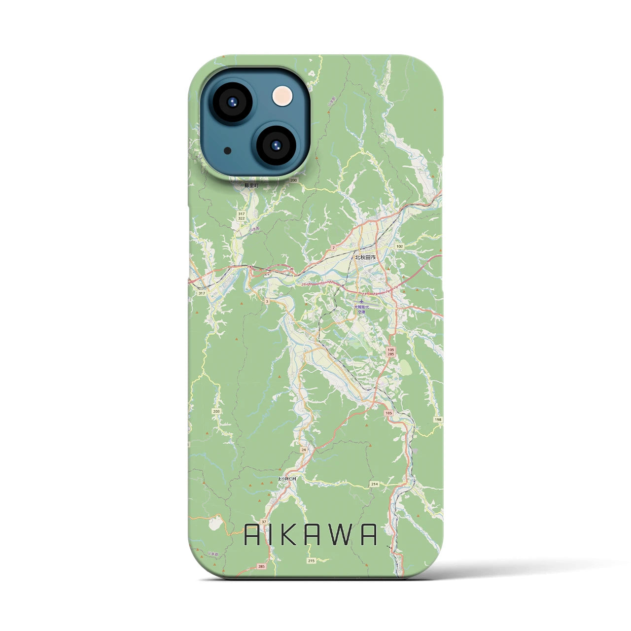 【合川（秋田県）】地図柄iPhoneケース（バックカバータイプ）