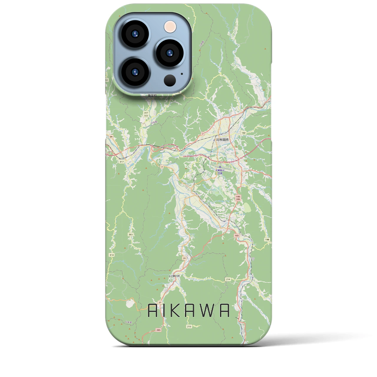【合川（秋田県）】地図柄iPhoneケース（バックカバータイプ）