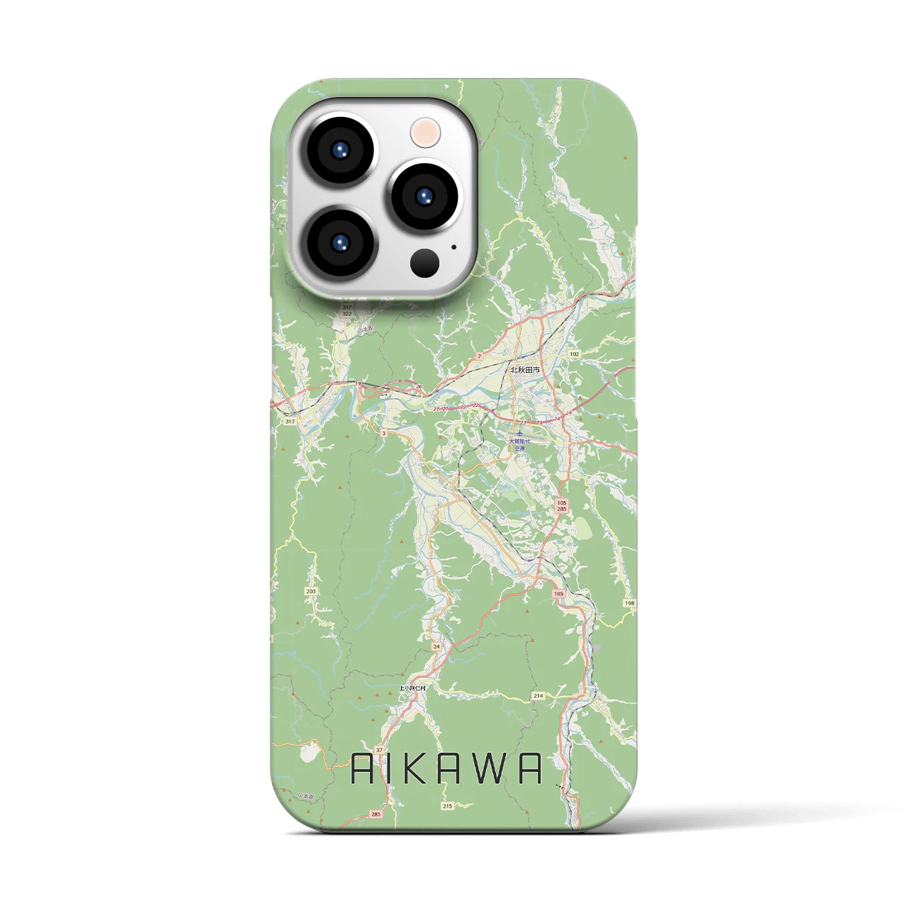 【合川（秋田県）】地図柄iPhoneケース（バックカバータイプ）
