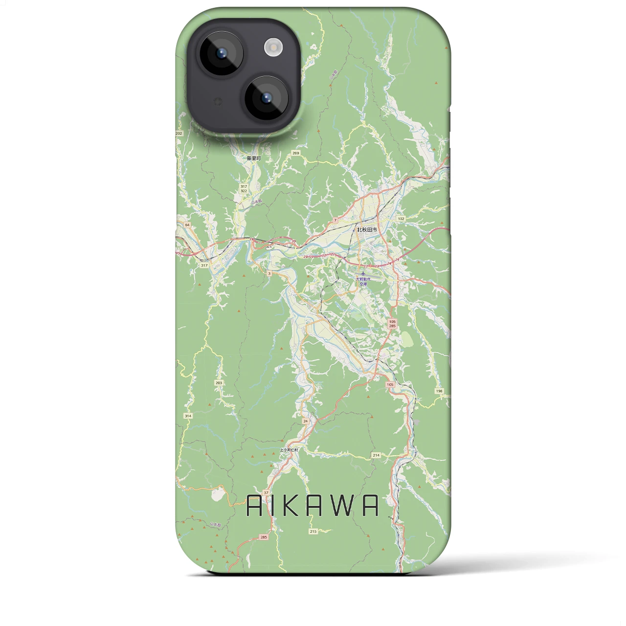 【合川（秋田県）】地図柄iPhoneケース（バックカバータイプ）