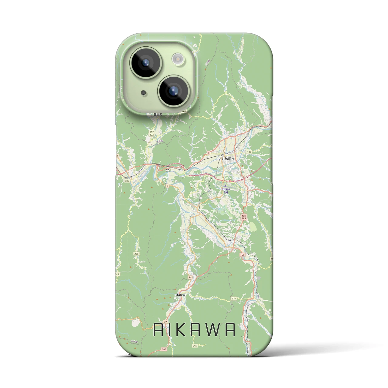 【合川（秋田県）】地図柄iPhoneケース（バックカバータイプ）