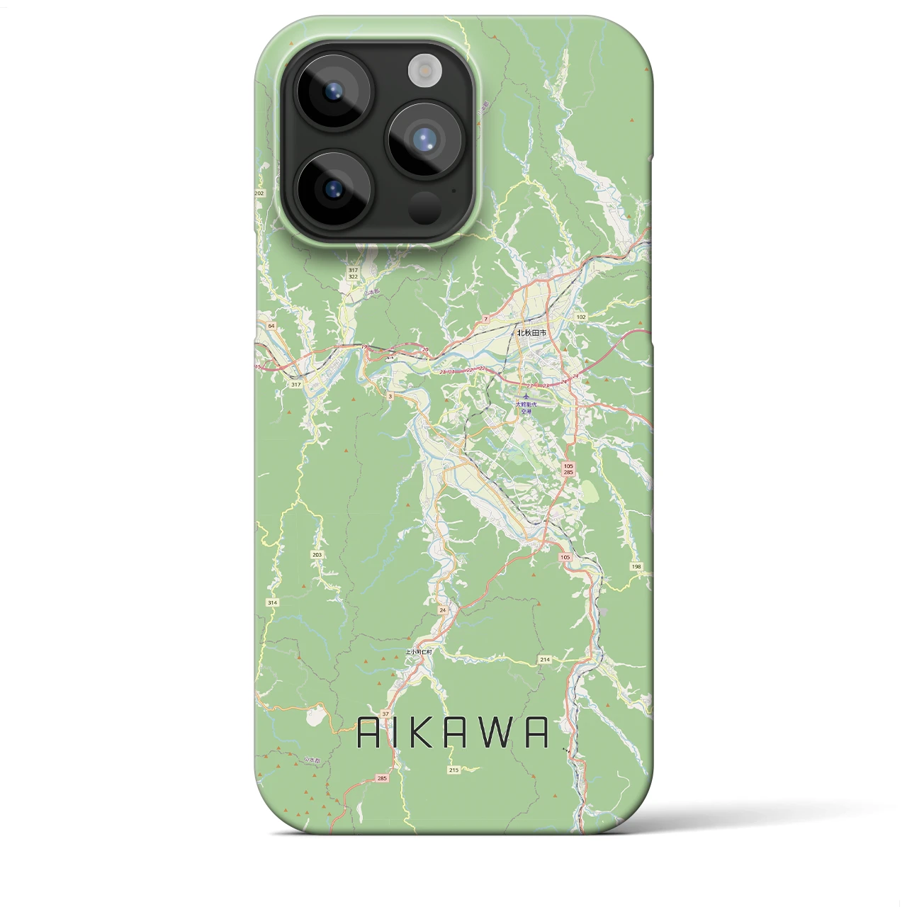 【合川（秋田県）】地図柄iPhoneケース（バックカバータイプ）