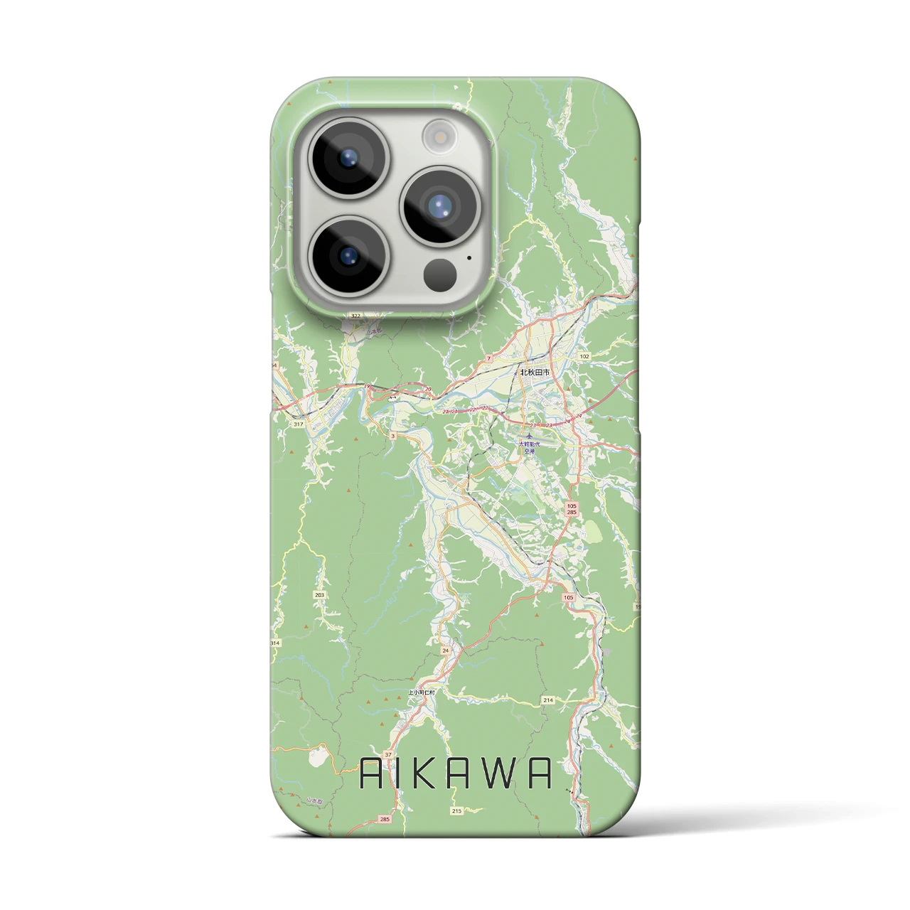 【合川（秋田県）】地図柄iPhoneケース（バックカバータイプ）