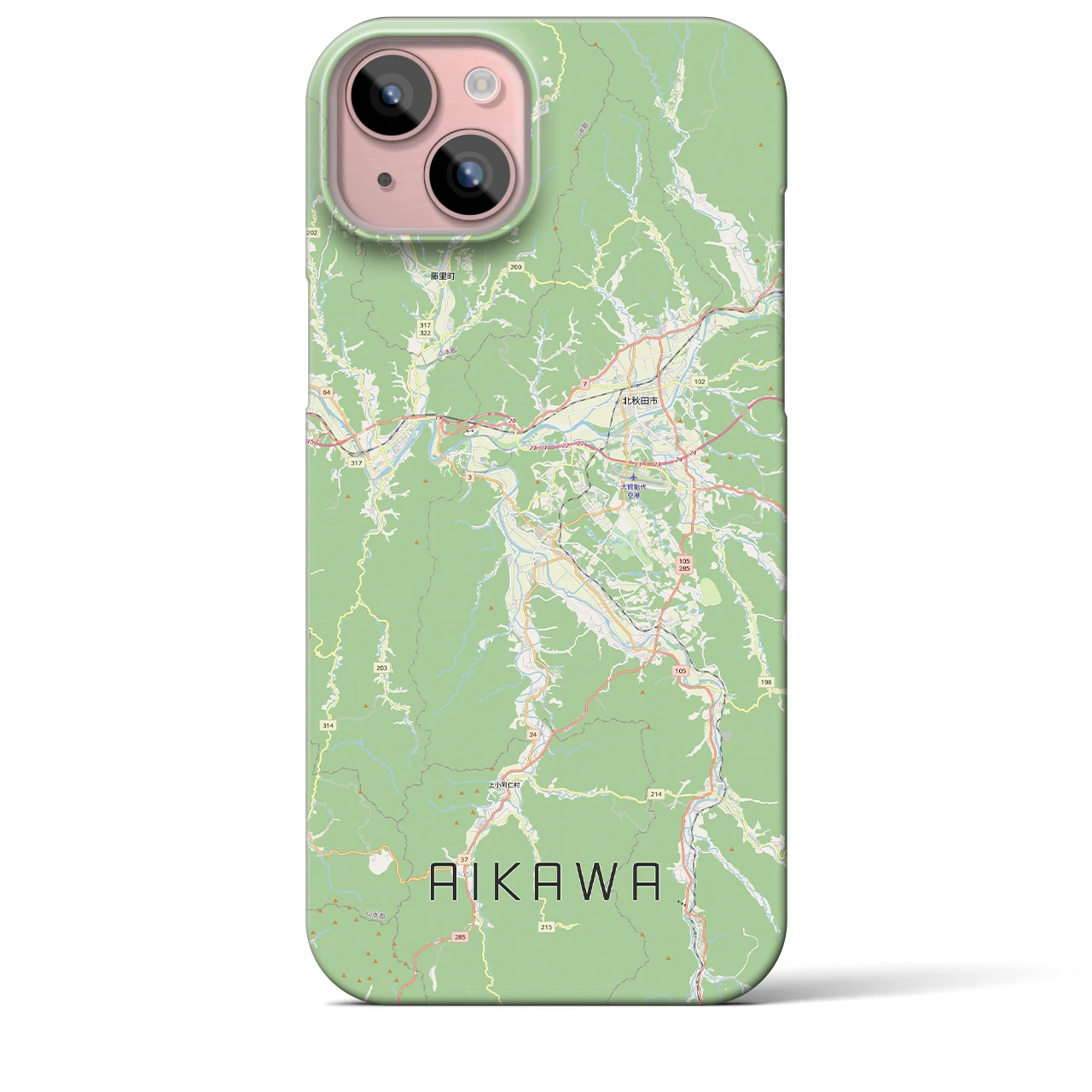 【合川（秋田県）】地図柄iPhoneケース（バックカバータイプ）