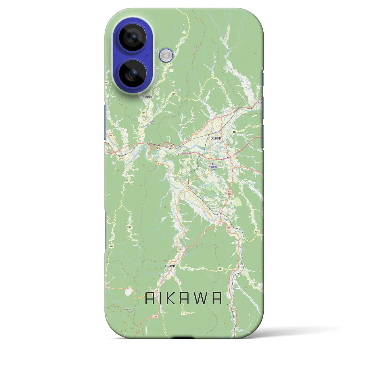 【合川（秋田県）】地図柄iPhoneケース（バックカバータイプ）