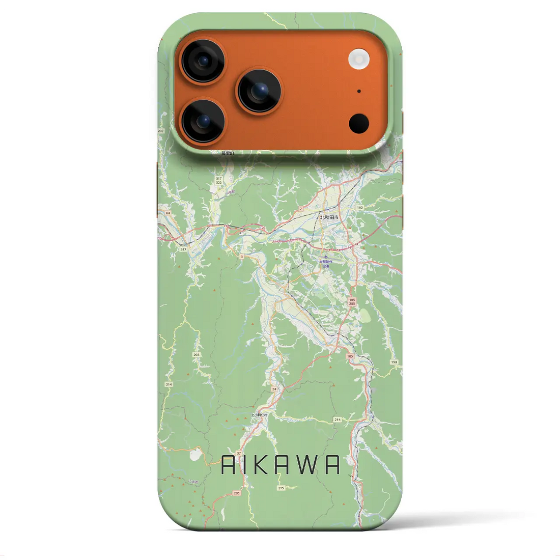 【合川(秋田県)】地図柄iPhoneケース(バックカバータイプ)ブラック・iPhone 17 Pro Max 用