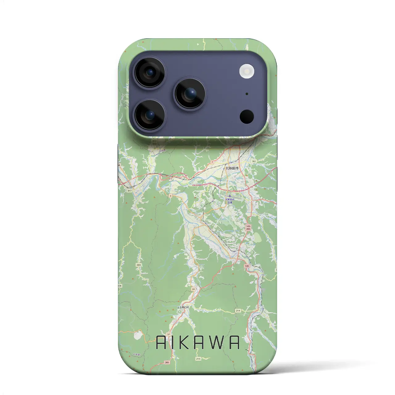 【合川（秋田県）】地図柄iPhoneケース（バックカバータイプ）