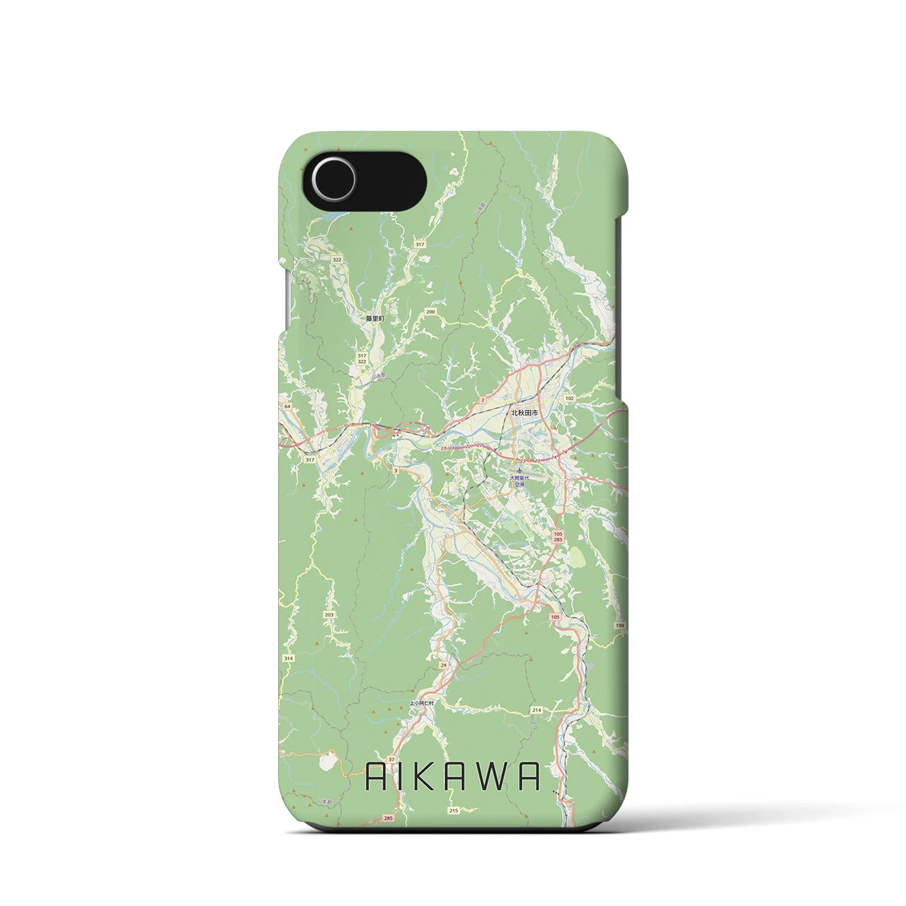 【合川（秋田県）】地図柄iPhoneケース（バックカバータイプ）