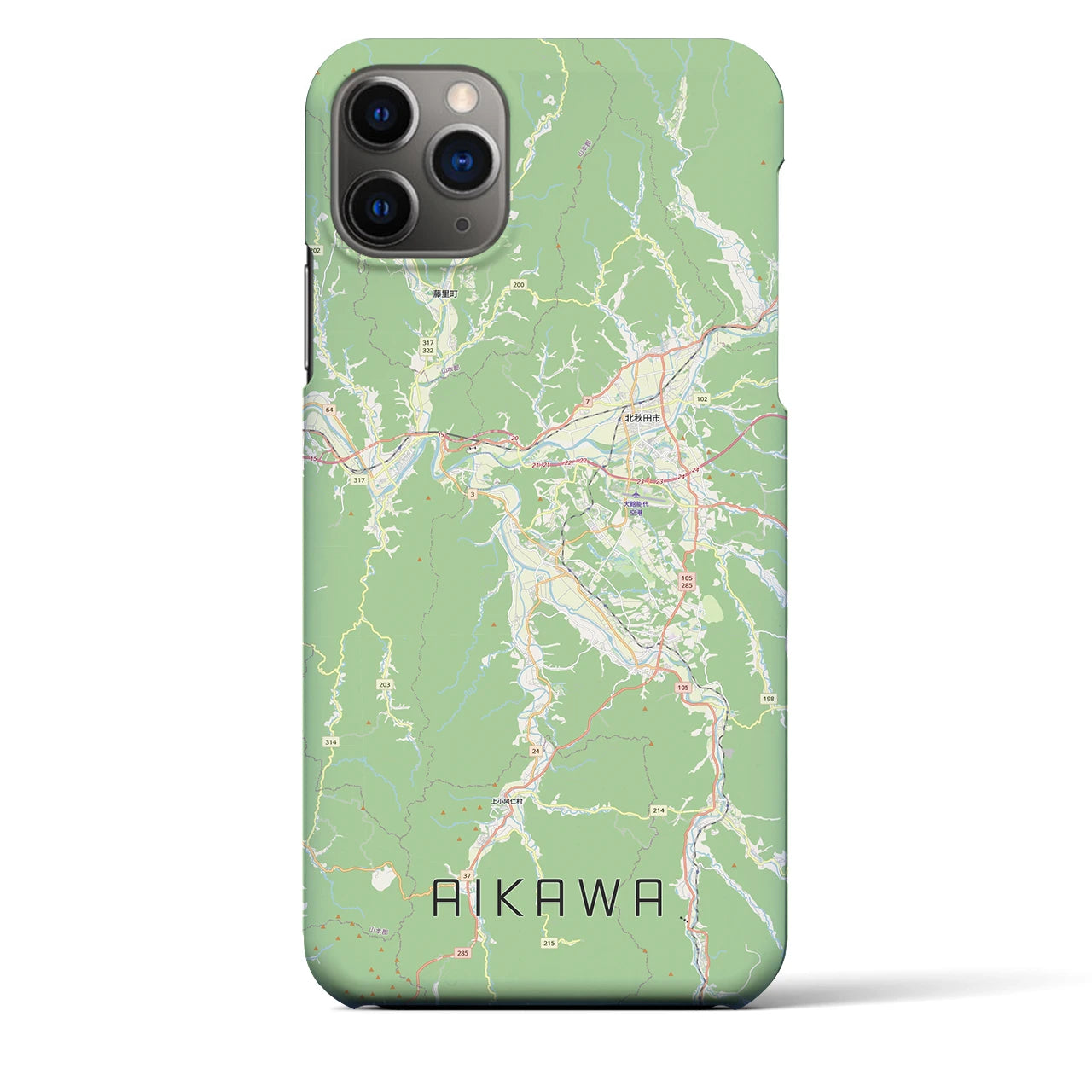 【合川（秋田県）】地図柄iPhoneケース（バックカバータイプ）