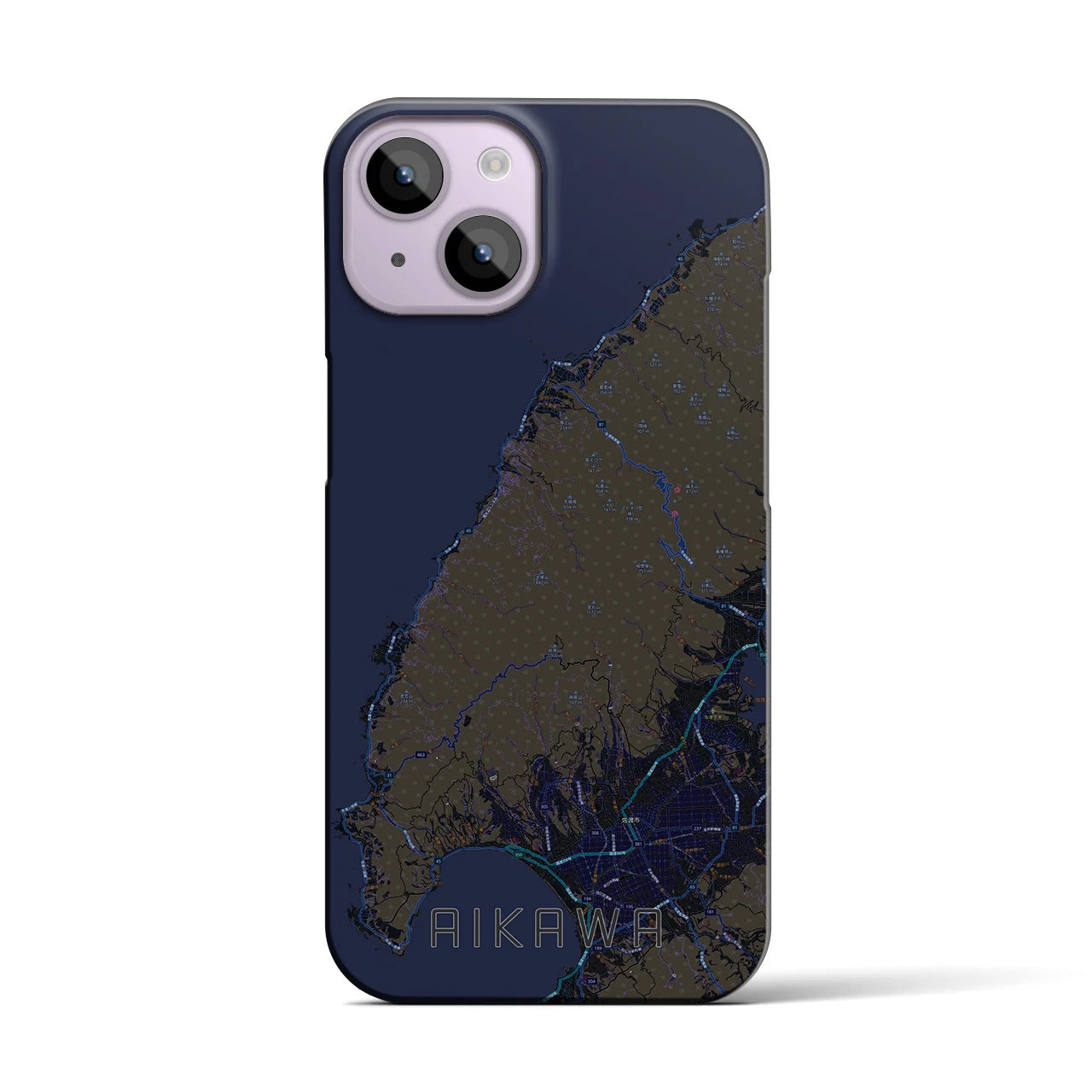 【相川（新潟県）】地図柄iPhoneケース（バックカバータイプ）