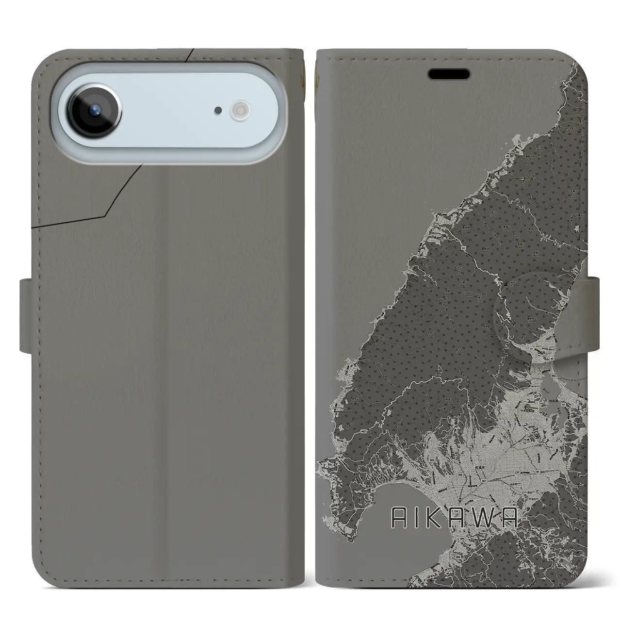 【相川（新潟県）】地図柄iPhoneケース（手帳タイプ）