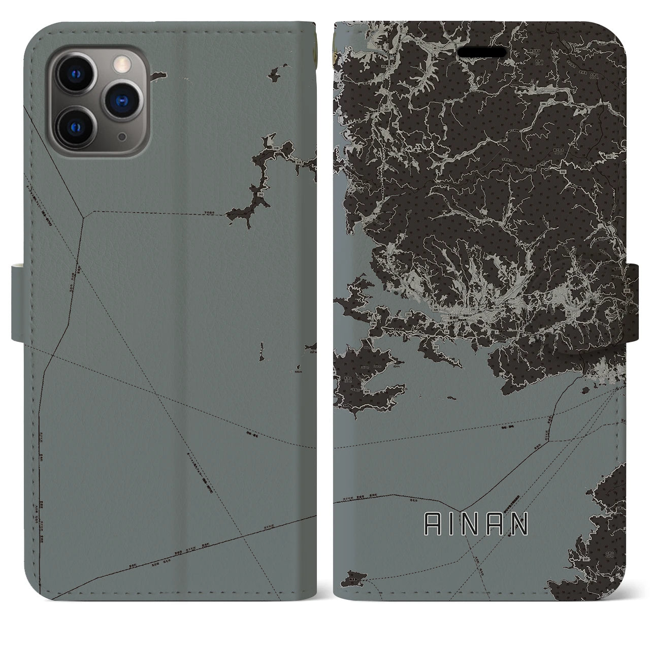 【愛南（愛媛県）】地図柄iPhoneケース（手帳タイプ）