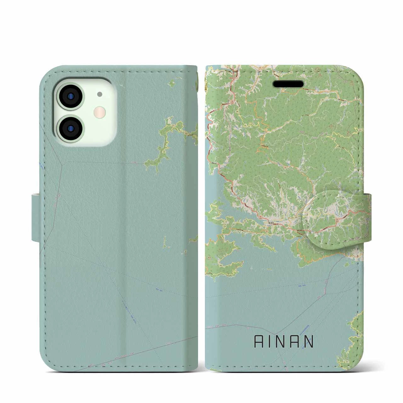 【愛南（愛媛県）】地図柄iPhoneケース（手帳タイプ）