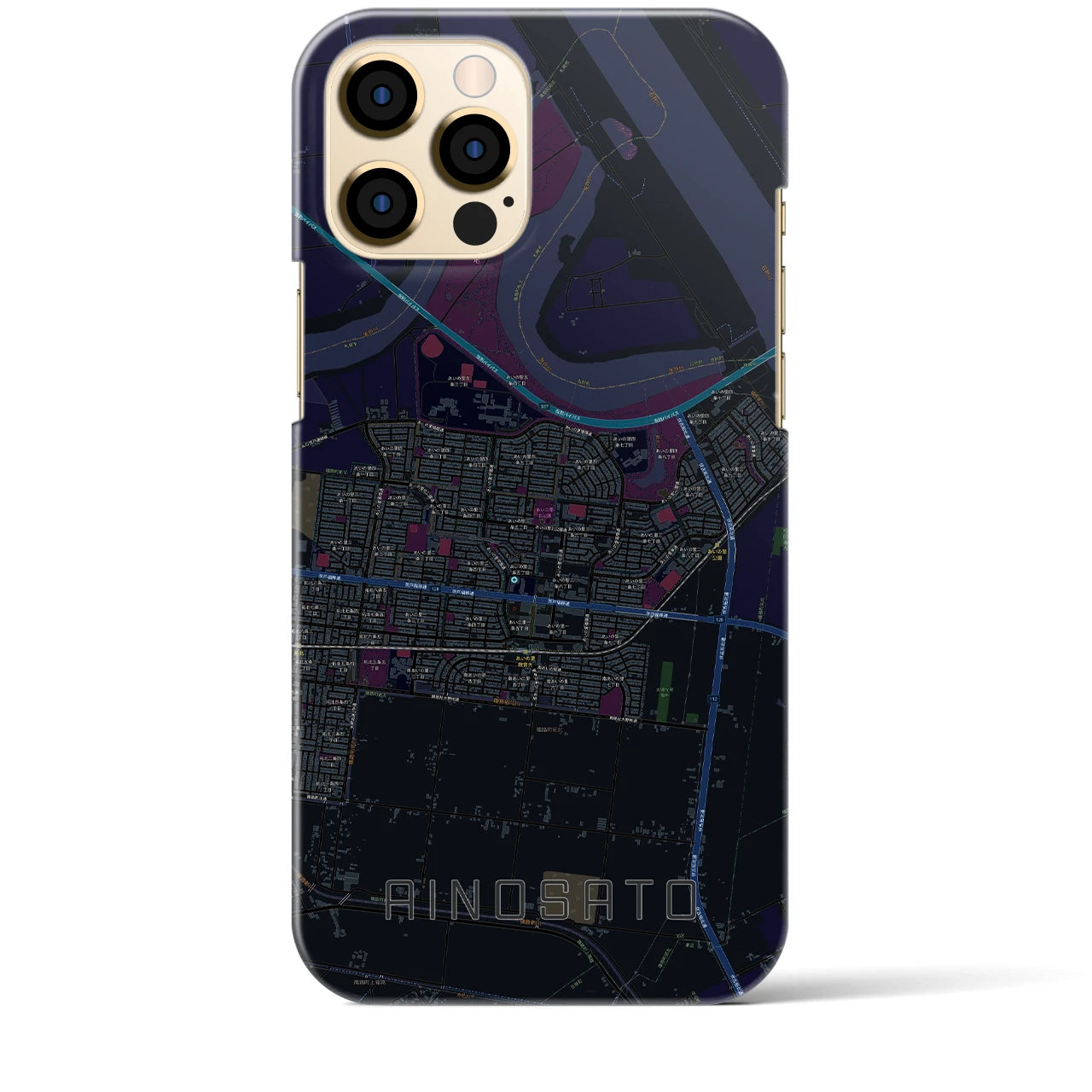 【あいの里（北海道）】地図柄iPhoneケース（バックカバータイプ）