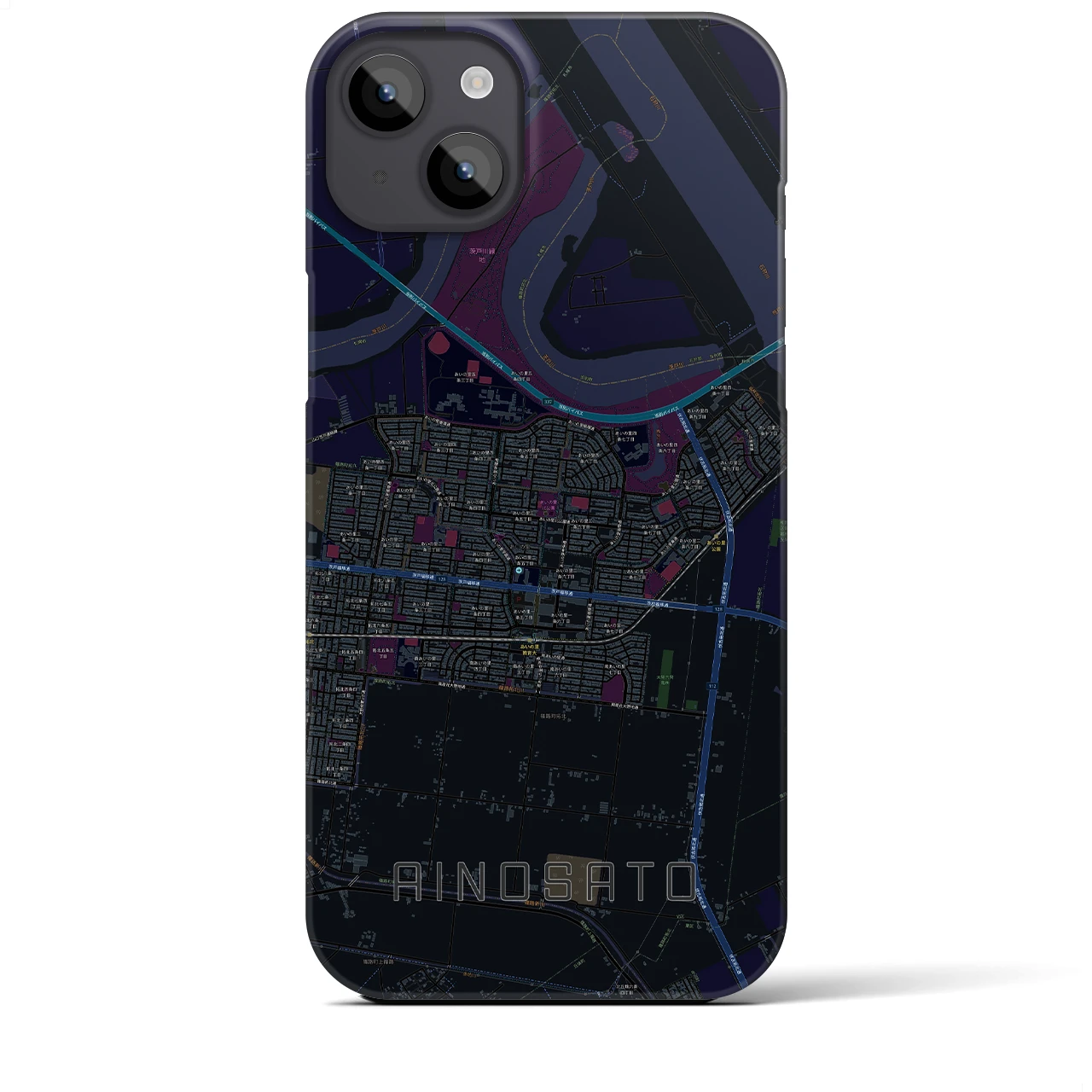 【あいの里（北海道）】地図柄iPhoneケース（バックカバータイプ）