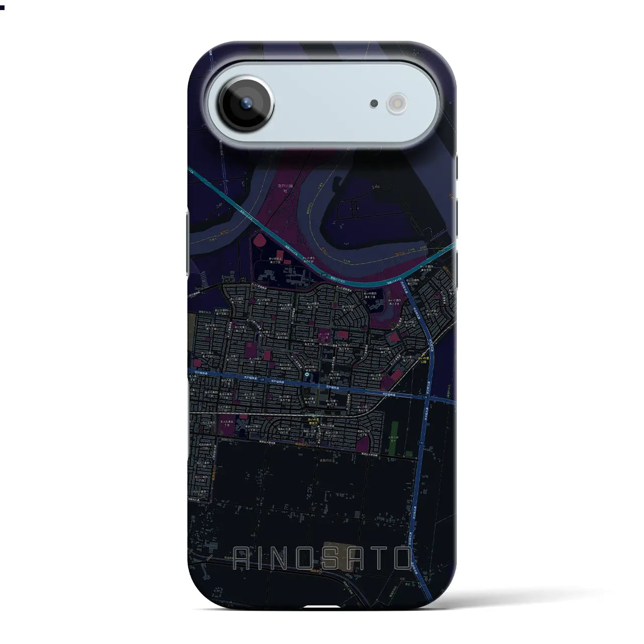 【あいの里（北海道）】地図柄iPhoneケース（バックカバータイプ）