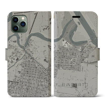 【あいの里（北海道）】地図柄iPhoneケース（手帳タイプ）