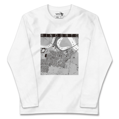 【あいの里（北海道）】地図柄ロングスリーブTシャツ