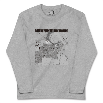 【あいの里（北海道）】地図柄ロングスリーブTシャツ