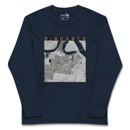 【あいの里（北海道）】地図柄ロングスリーブTシャツ
