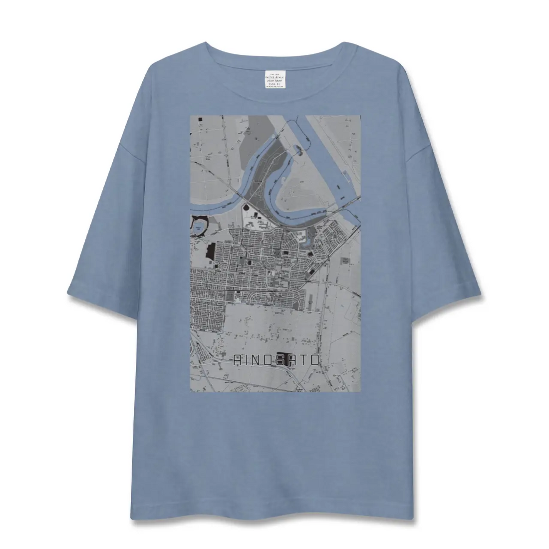 【あいの里（北海道）】地図柄ビッグシルエットTシャツ