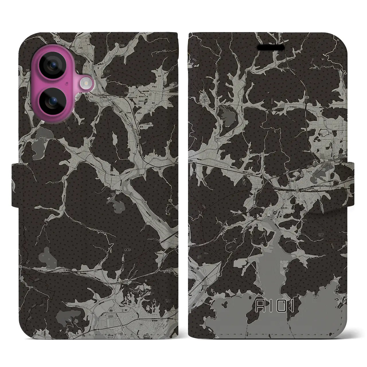 【相生（兵庫県）】地図柄iPhoneケース（手帳タイプ）