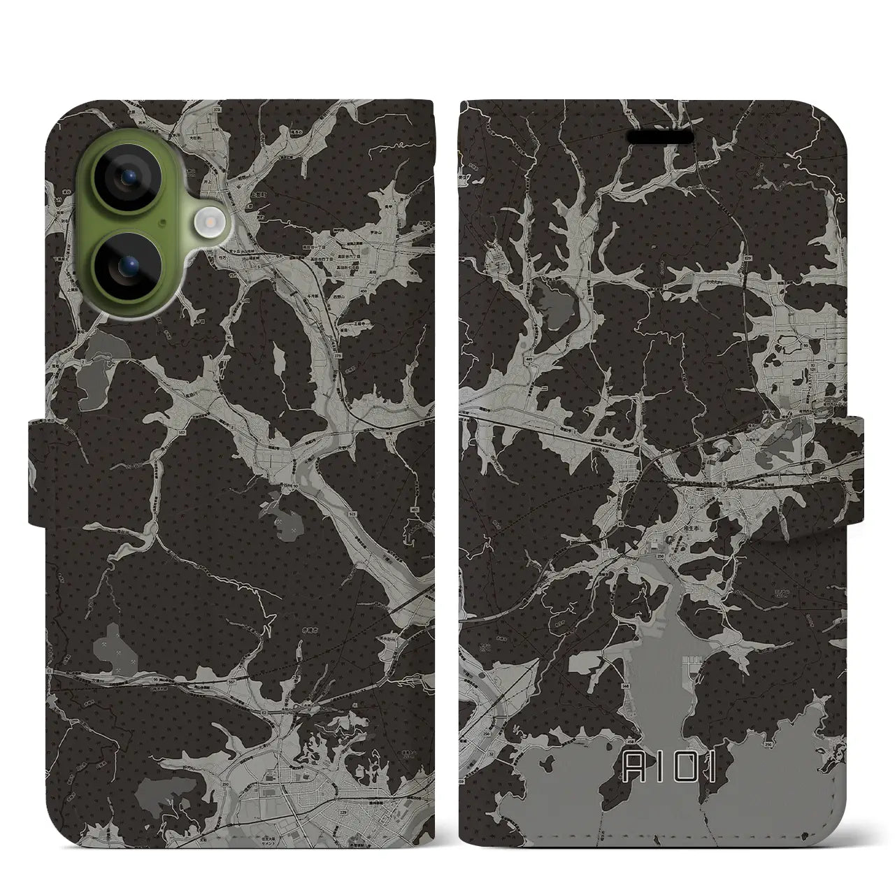 【相生（兵庫県）】地図柄iPhoneケース（手帳タイプ）