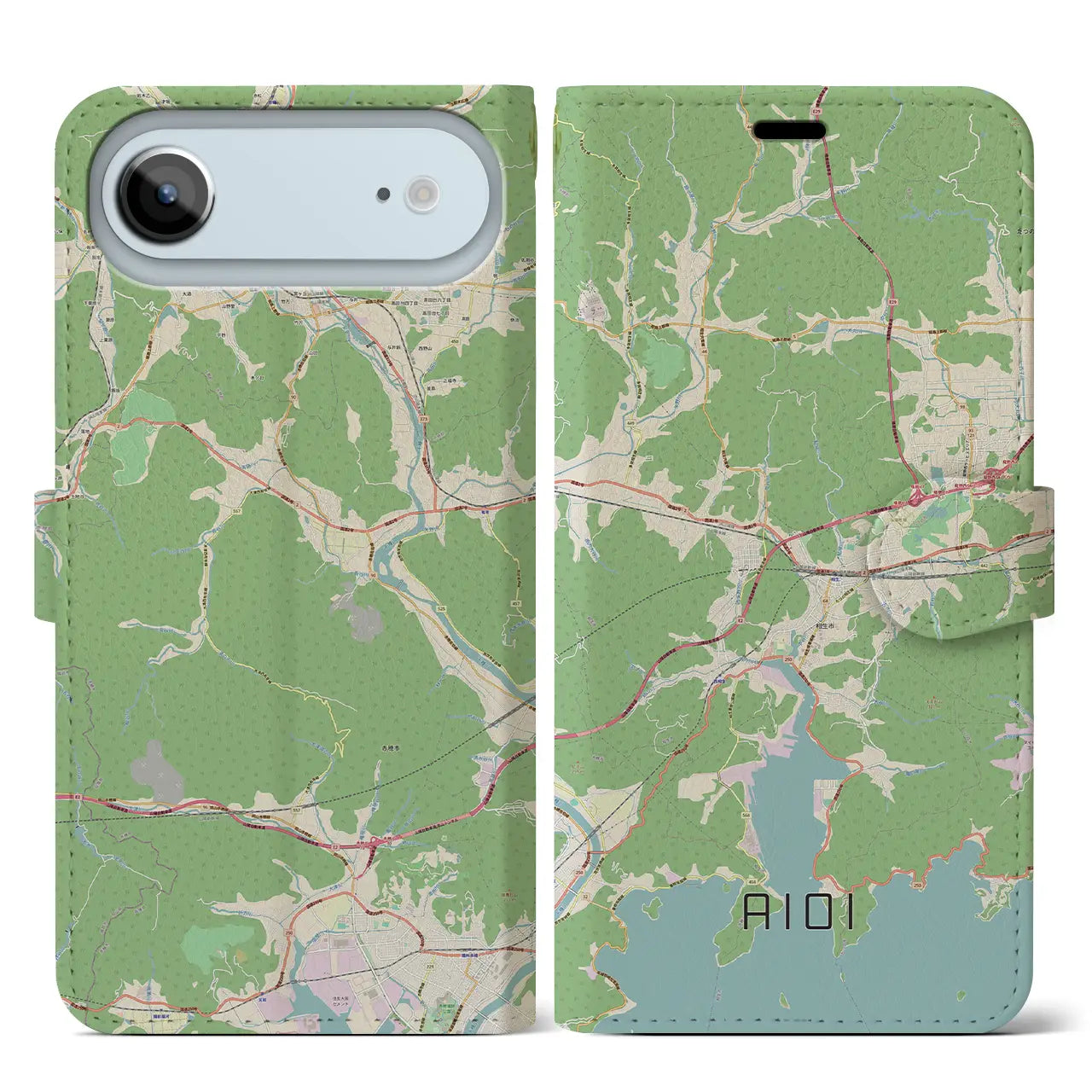 【相生（兵庫県）】地図柄iPhoneケース（手帳タイプ）