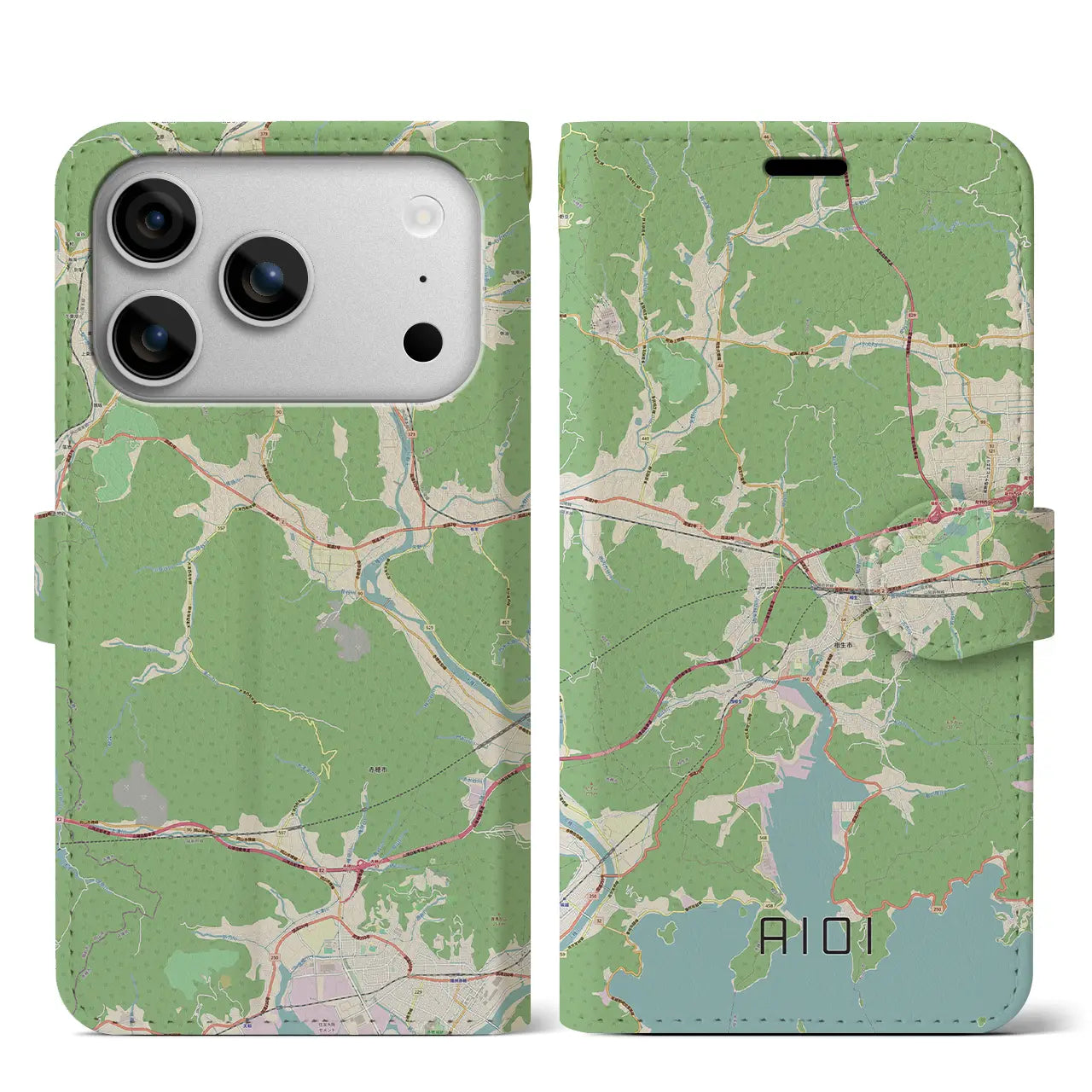 【相生（兵庫県）】地図柄iPhoneケース（手帳タイプ）