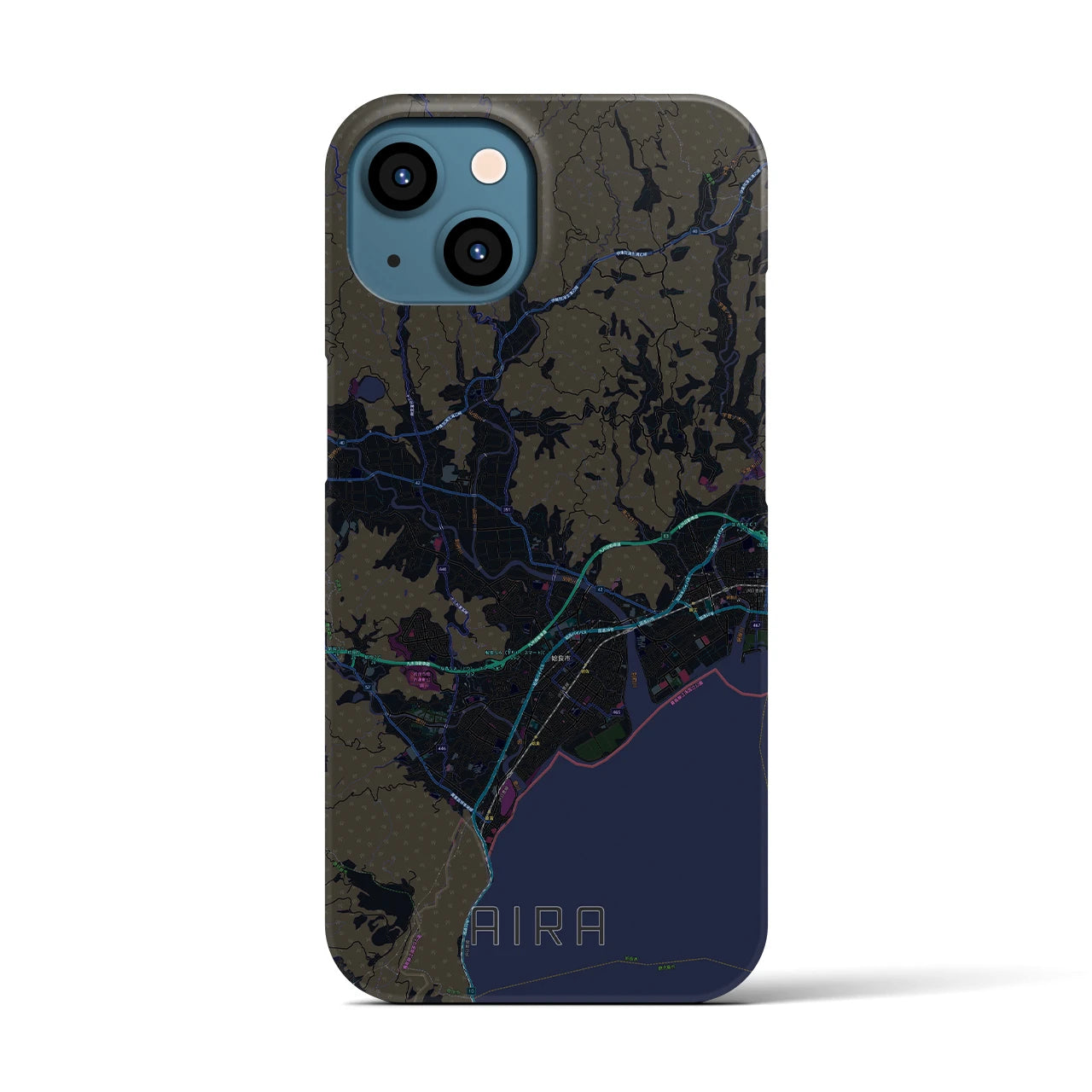 【姶良（鹿児島県）】地図柄iPhoneケース（バックカバータイプ）