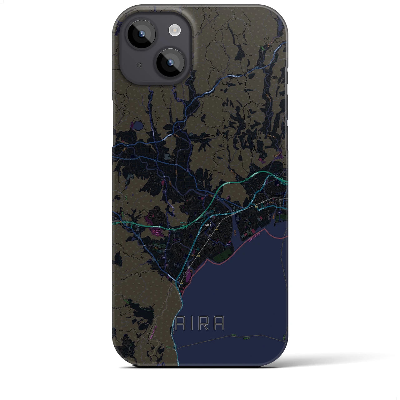 【姶良（鹿児島県）】地図柄iPhoneケース（バックカバータイプ）