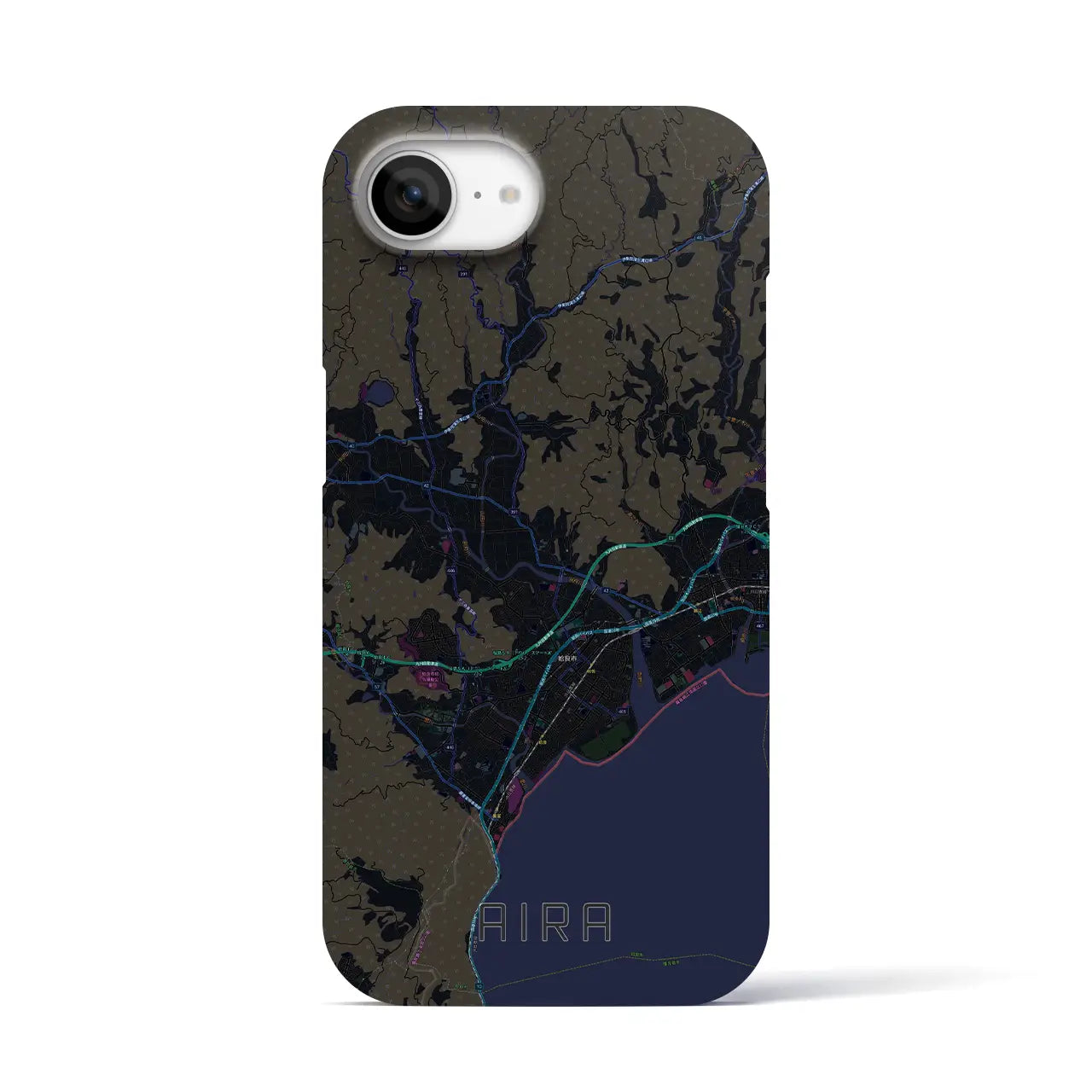 【姶良（鹿児島県）】地図柄iPhoneケース（バックカバータイプ）