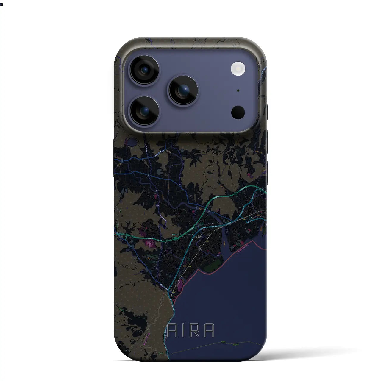 【姶良（鹿児島県）】地図柄iPhoneケース（バックカバータイプ）