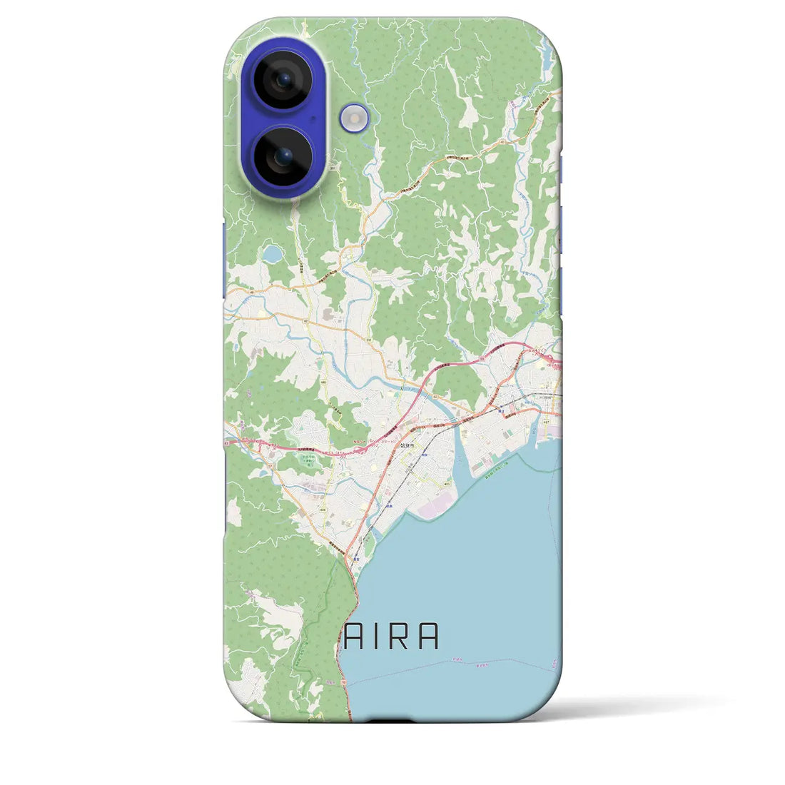 【姶良(鹿児島県)】地図柄iPhoneケース(バックカバータイプ)ブラック・iPhone 16 Pro Max 用