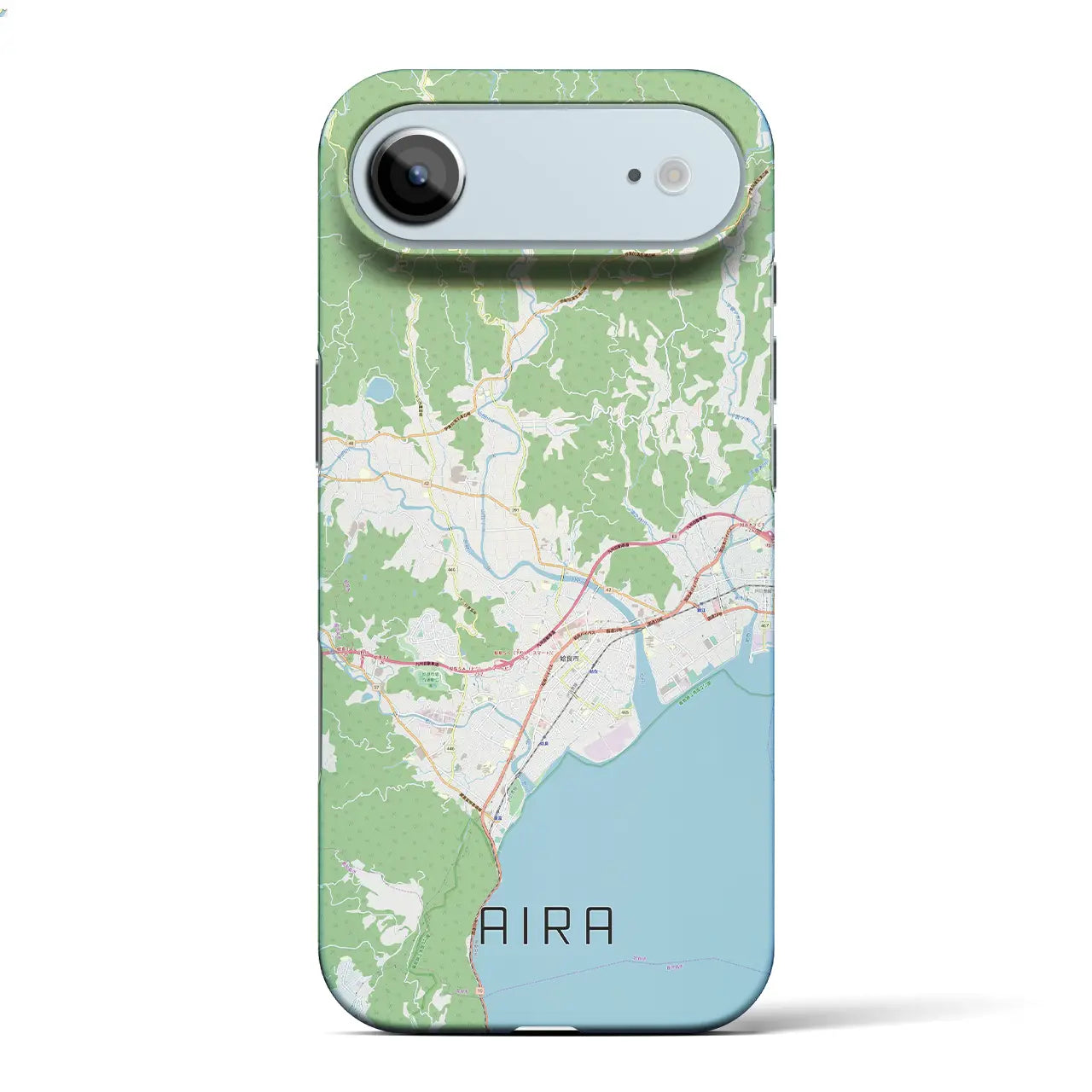 【姶良（鹿児島県）】地図柄iPhoneケース（バックカバータイプ）ナチュラル・iPhone 17 Pro Max 用