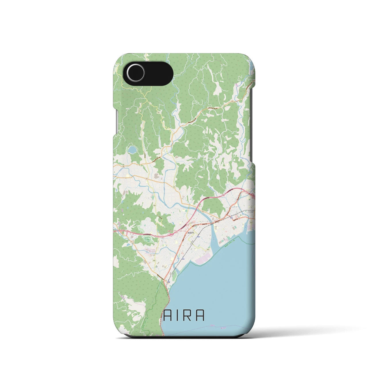 【姶良（鹿児島県）】地図柄iPhoneケース（バックカバータイプ）