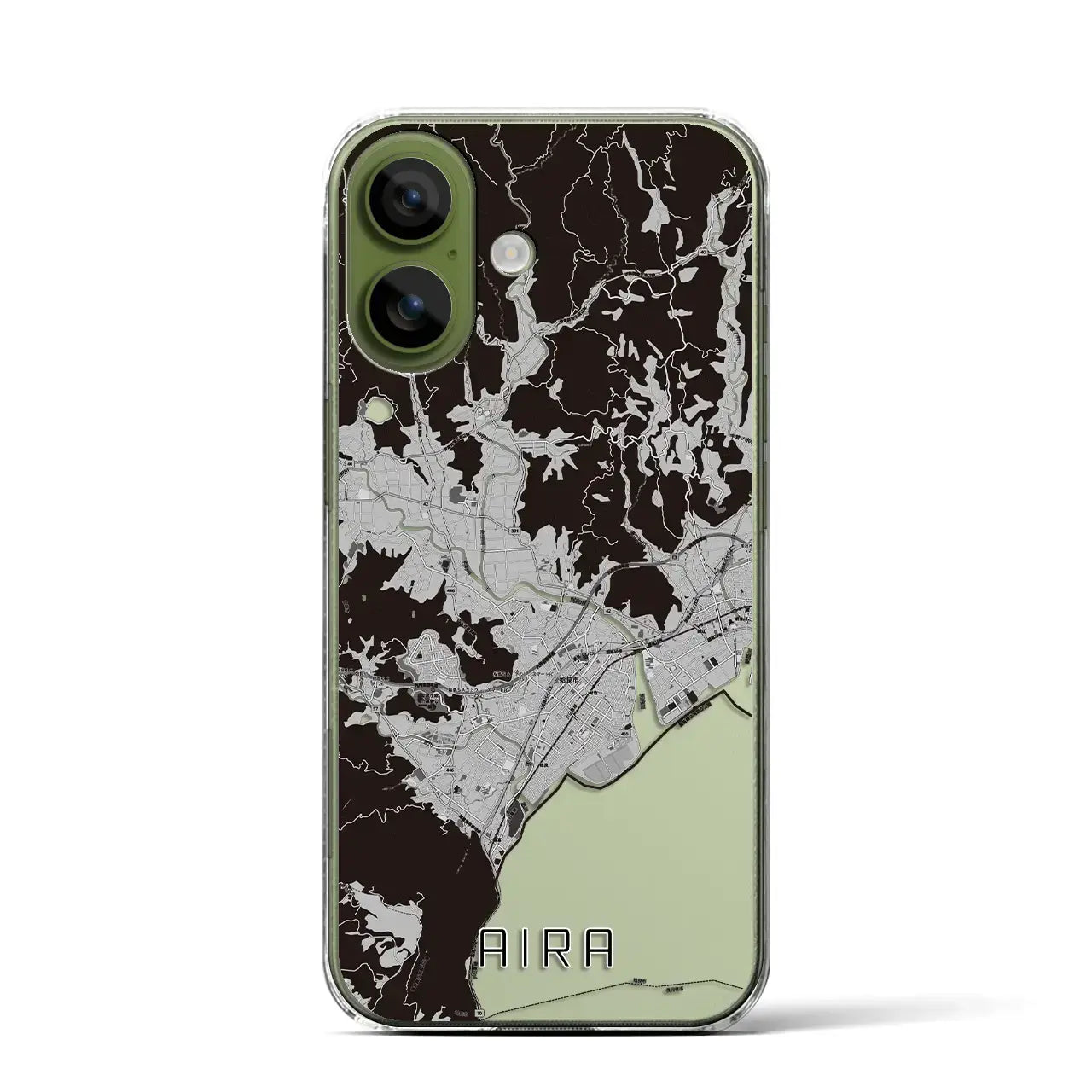 【姶良（鹿児島県）】地図柄iPhoneケース（クリアタイプ）