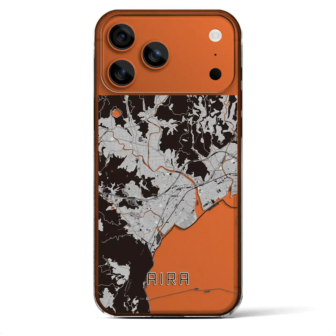 【姶良（鹿児島県）】地図柄iPhoneケース（クリアタイプ）モノトーン・iPhone 17 Pro Max 用