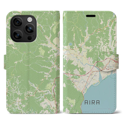 【姶良（鹿児島県）】地図柄iPhoneケース（手帳タイプ）ナチュラル・iPhone 16 用