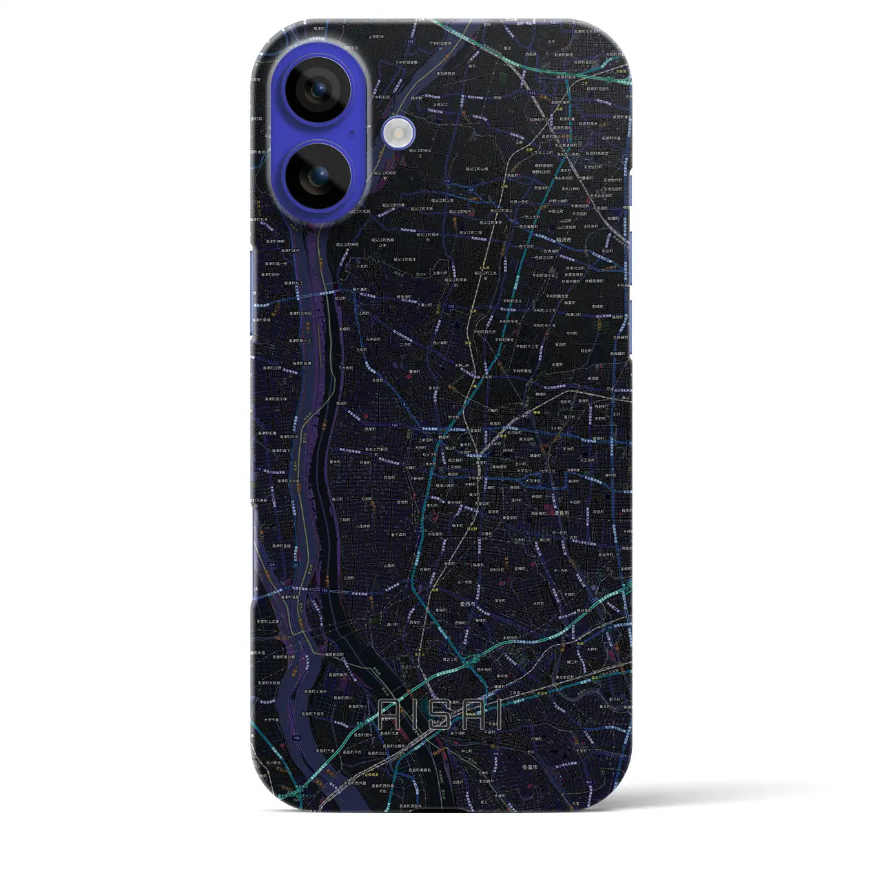 【愛西（愛知県）】地図柄iPhoneケース（バックカバータイプ）