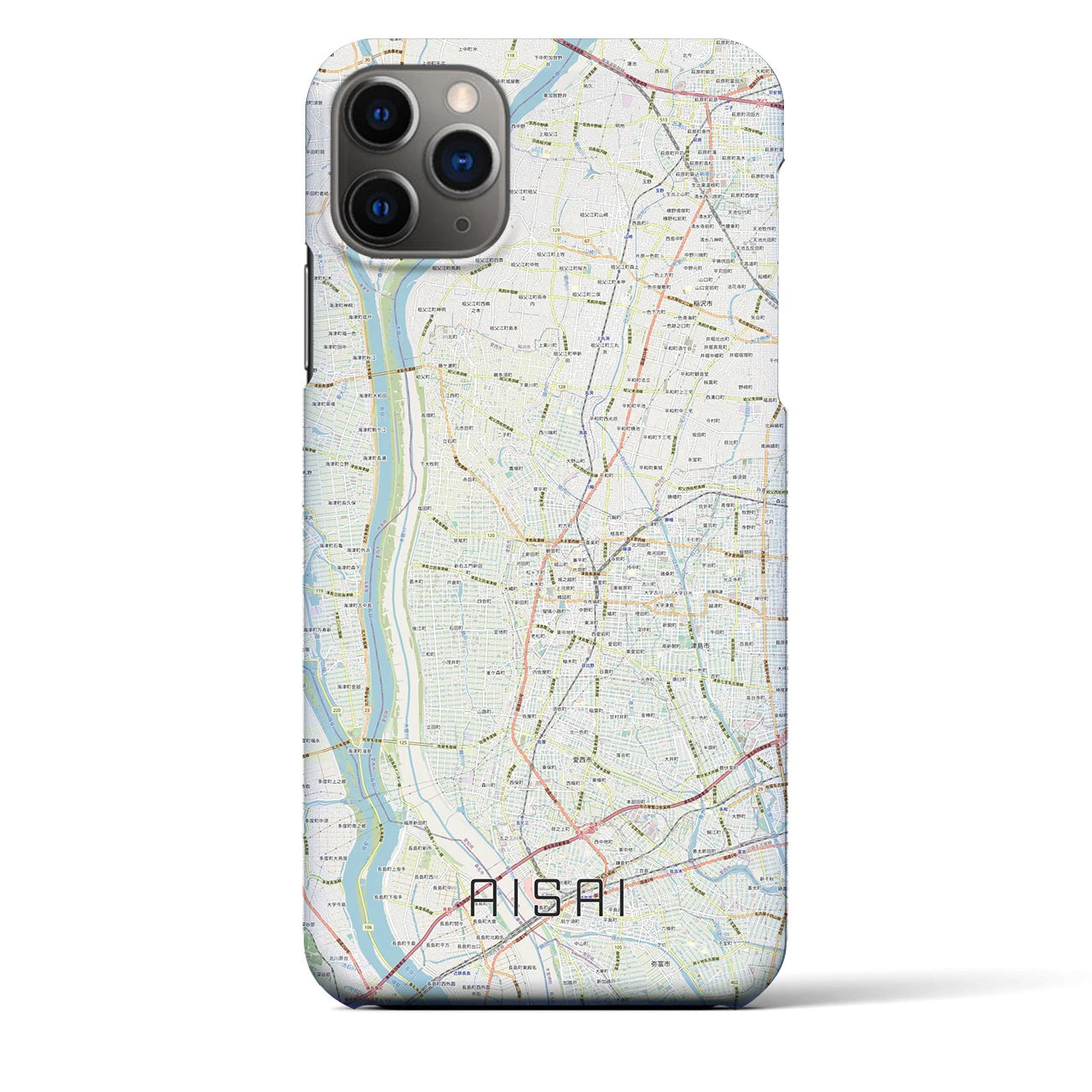 【愛西（愛知県）】地図柄iPhoneケース（バックカバータイプ）