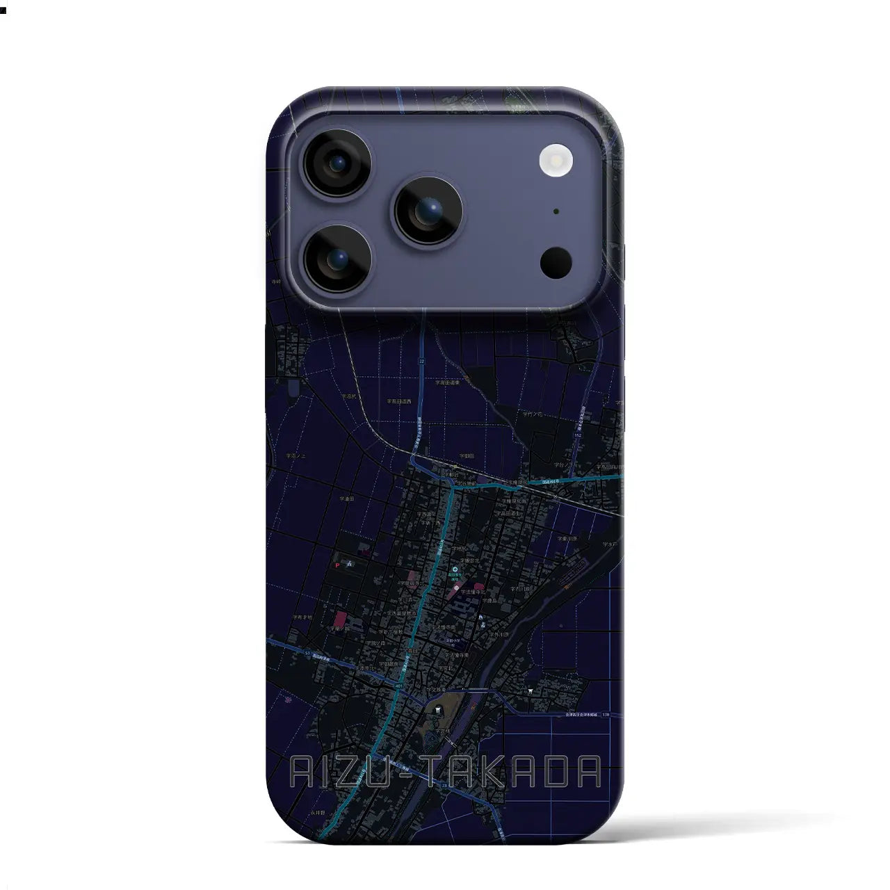 【会津高田（福島県）】地図柄iPhoneケース（バックカバータイプ）