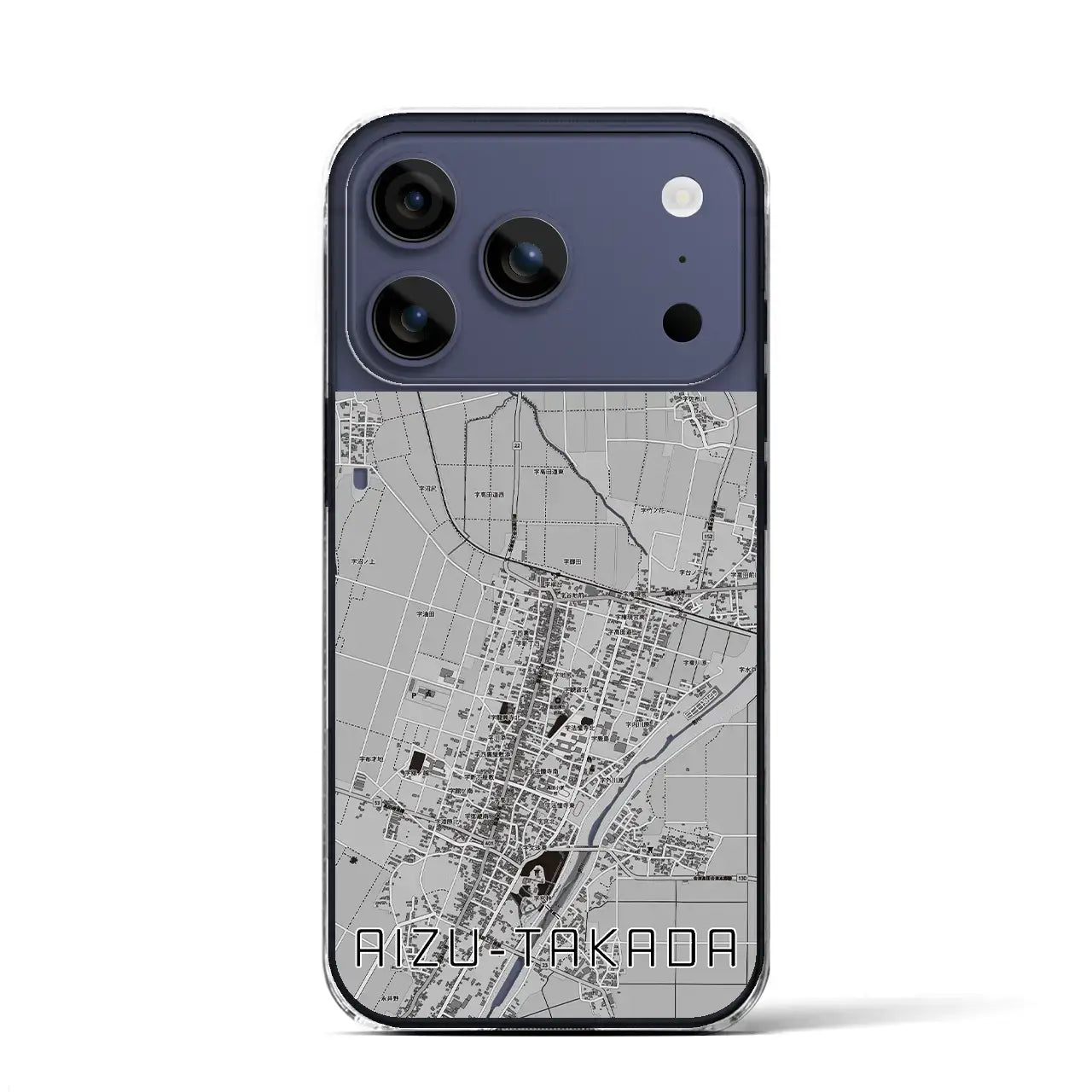 【会津高田（福島県）】地図柄iPhoneケース（クリアタイプ）