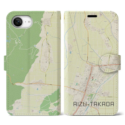 【会津高田（福島県）】地図柄iPhoneケース（手帳タイプ）