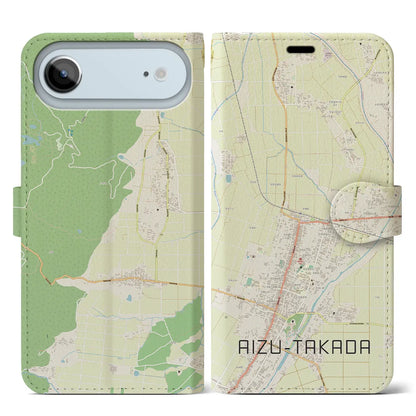 【会津高田（福島県）】地図柄iPhoneケース（手帳タイプ）