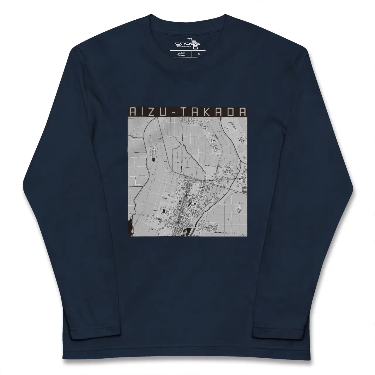 【会津高田（福島県）】地図柄ロングスリーブTシャツ