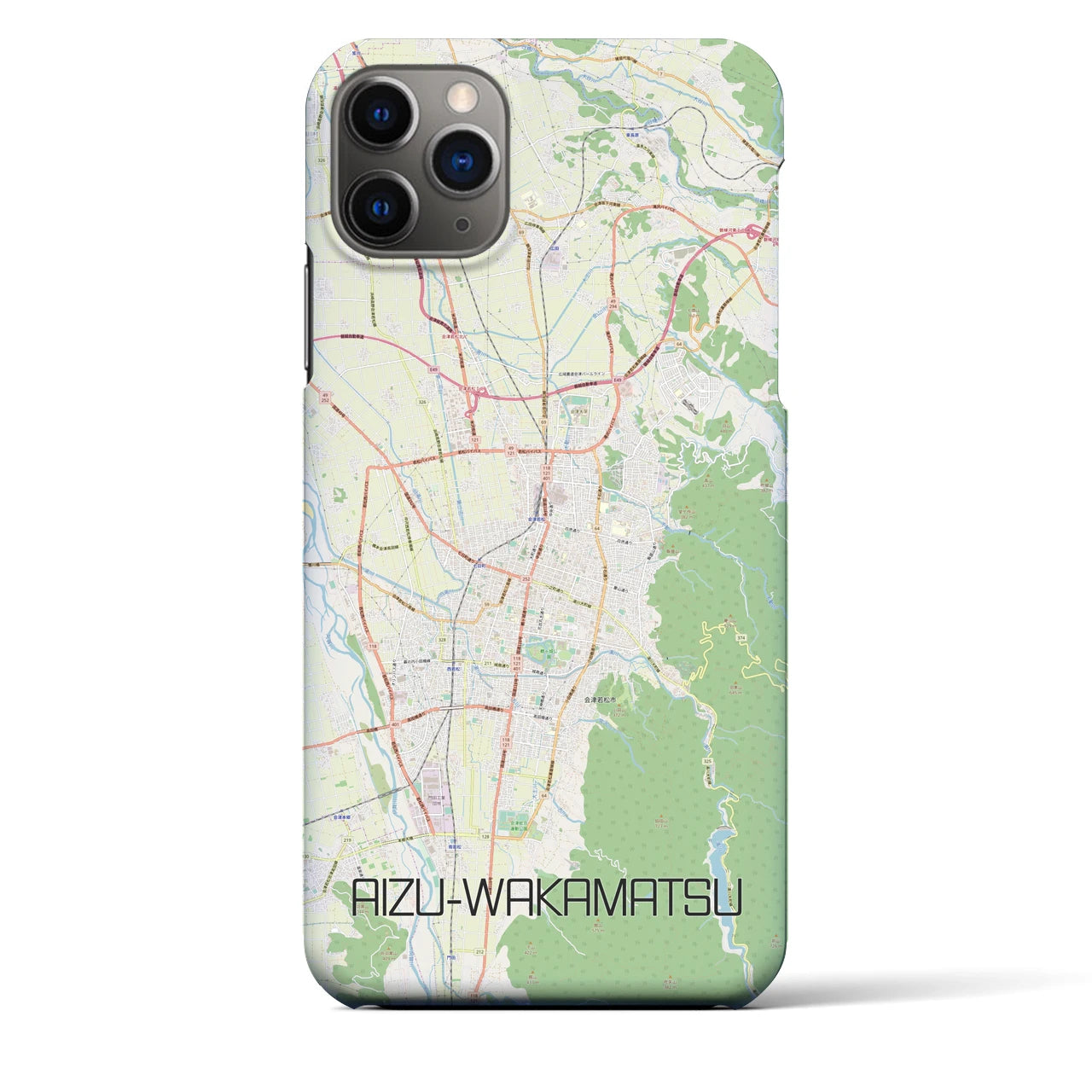 【会津若松（福島県）】地図柄iPhoneケース（バックカバータイプ）