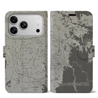 【会津若松（福島県）】地図柄iPhoneケース（手帳タイプ）